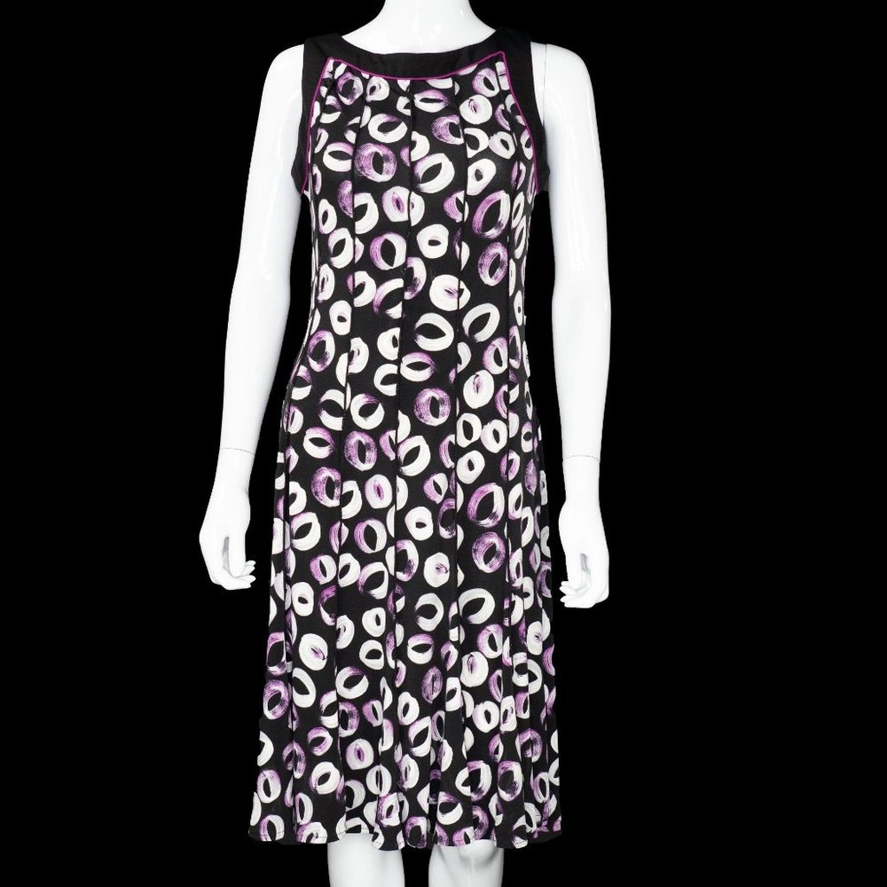 Sandra Darren Purple Dots Fit Flare Dress 6